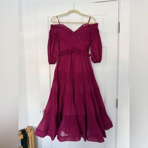 Zimmerman Dress Off the Shoulder Midi Dress 0P